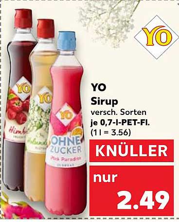YO Sirup, diverse Sorten 0,7 l PET-Flasche