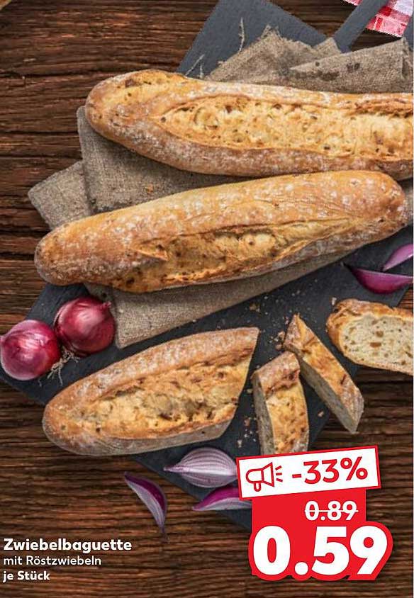 Zwiebelbaguette mit Röstzwiebeln je Stück