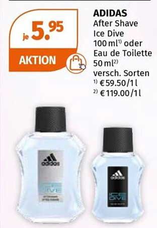 ADIDAS After Shave Ice Dive 100 ml oder Eau de Toilette 50 ml versch. Sorten