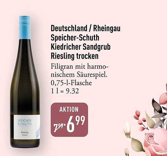 Deutschland / Rheingau Speicher-Schuth Kiedricher Sandgrub Riesling trocken