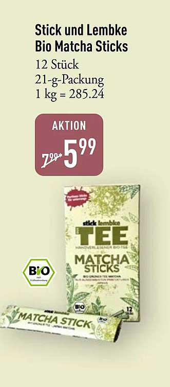 Stick und Lemhke Bio Matcha Sticks