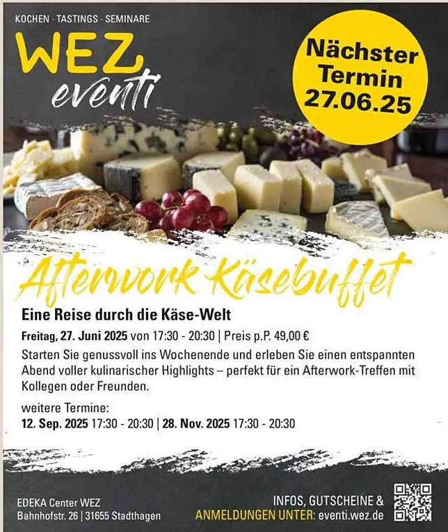 Afterwork Käsebuffet - Eine Reise durch die Käse-Welt