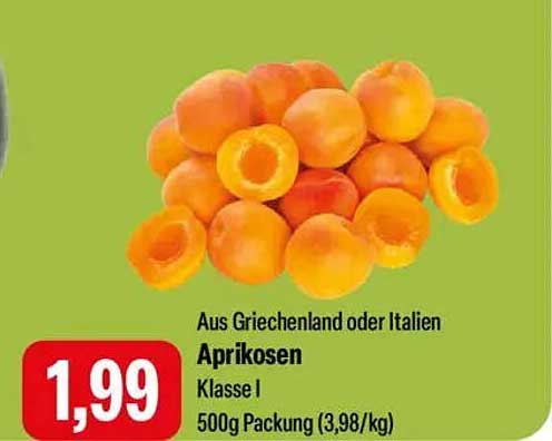 Aprikosen aus Griechenland oder Italien - Klasse I