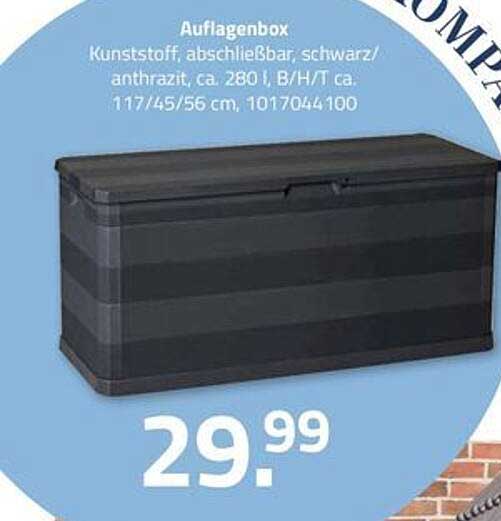 Auflagenbox schwarz/anthrazit
