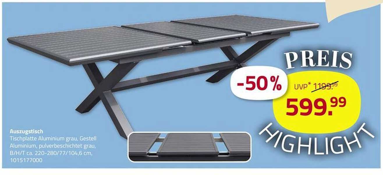 Auszugstisch mit Aluminiumplatte – der perfekte Begleiter für Ihre Terrasse