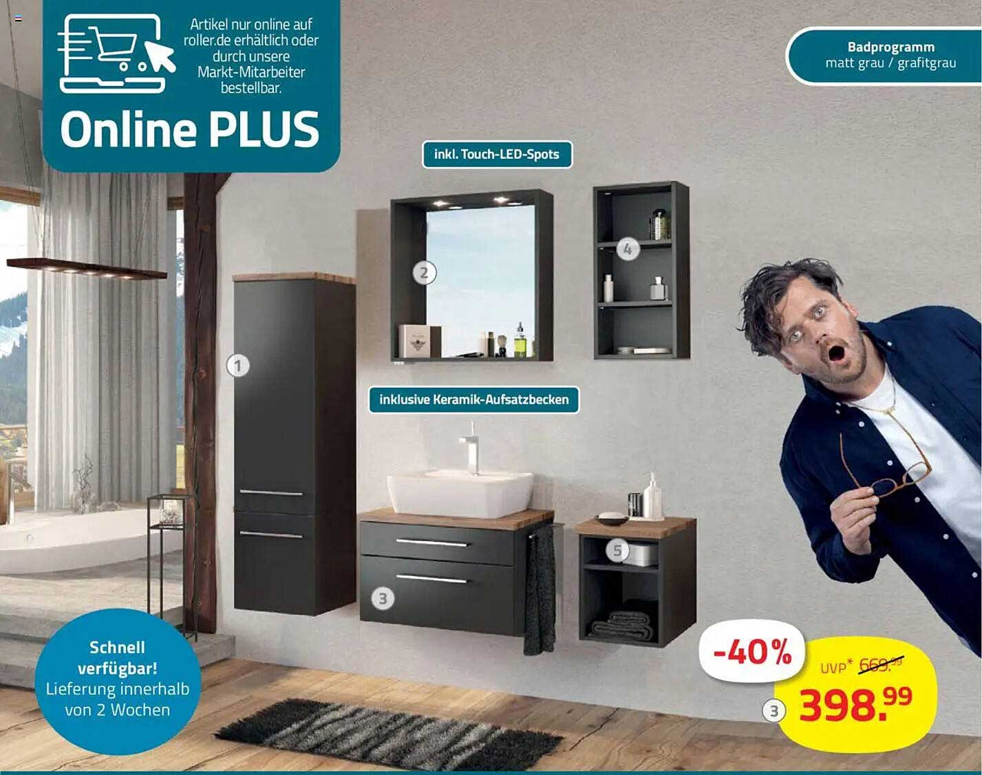 Badprogramm in Matt Grau - 40% Rabatt