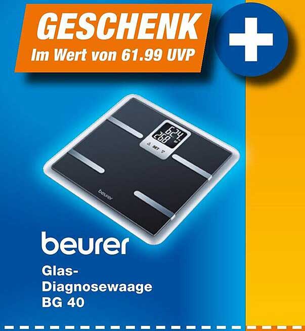 Beurer Glas-Diagnosewaage BG 40 mit Geschenk