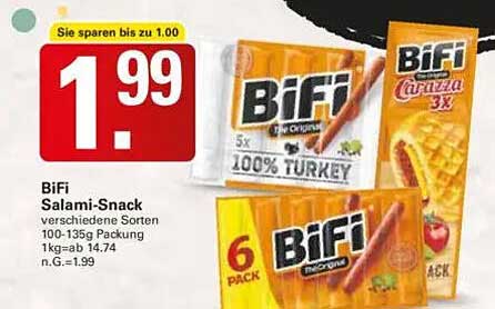 BiFi Salami-Snack verschiedene Sorten 100-135g