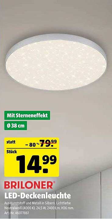 BRILONER LED-Deckenleuchte mit Sterneneffekt Ø 38 cm