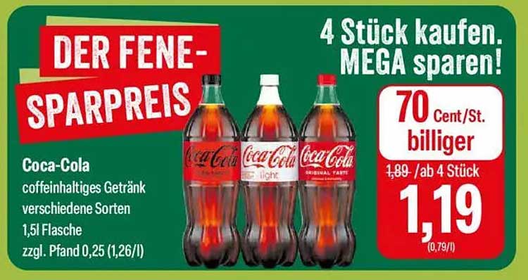 Coca-Cola - 1,5l Flasche, verschiedene Sorten