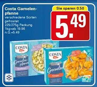 Costa Garnelenpfanne verschiedene Sorten gefrostet 225/275g