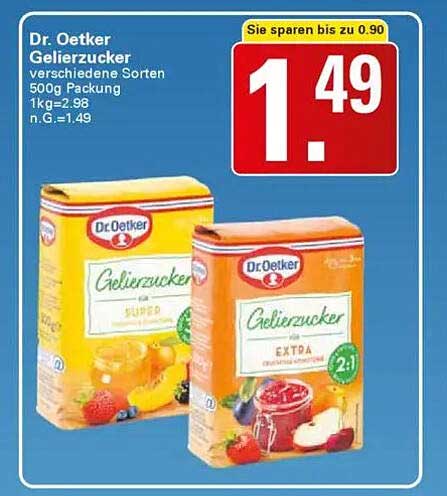 Dr. Oetker Gelierzucker verschiedene Sorten 500g