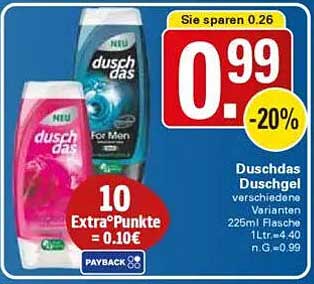 Duschas Duschgel verschiedene Varianten 225ml Flasche