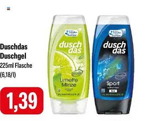 Duschdas Duschgel 225ml Flasche Limette Minze und Sport