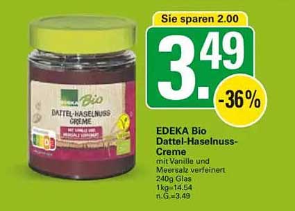 EDEKA Bio Dattel-Haselnuss-Creme 240g