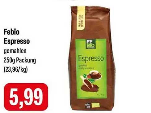 Febio Espresso gemahlen 250g Packung