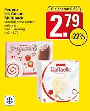 Ferrero Ice-Cream Multipack - verschiedene Sorten gefrostet