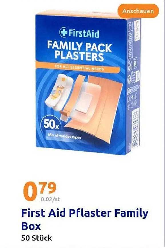 First Aid Pflaster Family Box 50 Stück