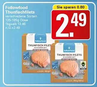 Followfood Thunfishfilets verschiedene Sorten 195-186g Dose
