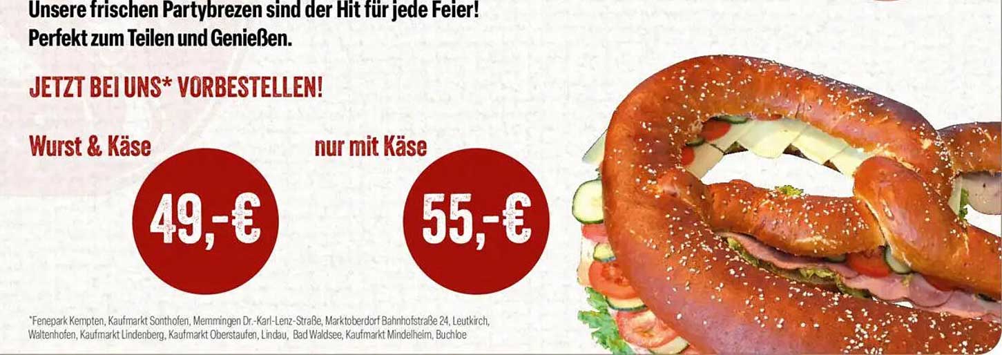 Frische Partybrezeln - Wurst & Käse für den perfekten Genuss