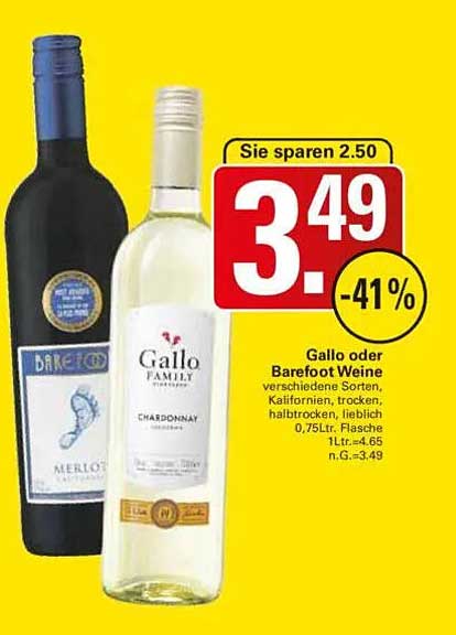 Gallo oder Barefoot Weine – Vielfalt für jeden Geschmack