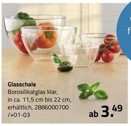 Glasschale aus Borosilikatglas