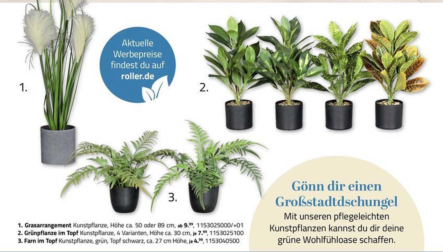 Gönn dir einen Großstadtdschungel - Kunstpflanzen von ROLLER