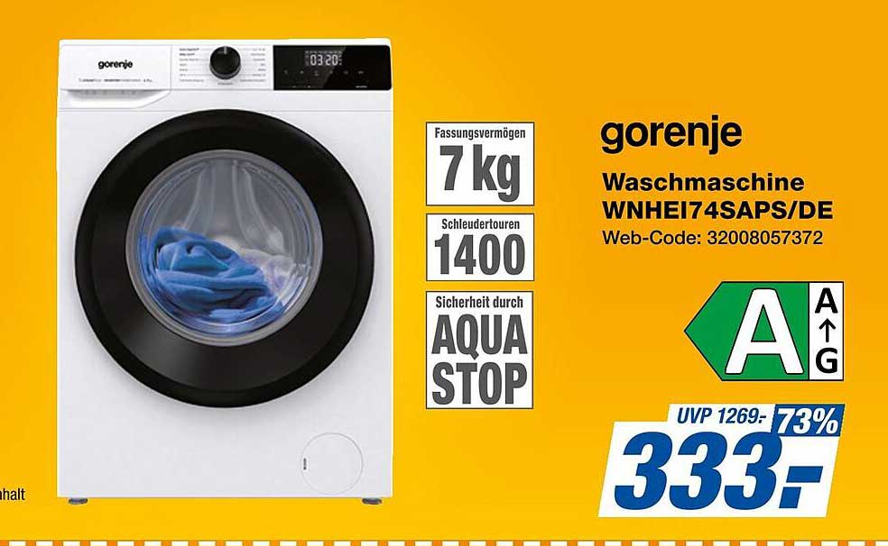 Gorenje Waschmaschine WNHEI74SAPS/DE - 7 kg, 1400 U/min, mit Aqua Stop