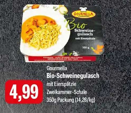 Gourmella Bio-Schweinegulasch mit Eierspätzle 350g