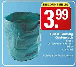 Gut & Günstig Gartensack - faltbar, verschiedene Farben