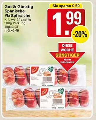 Gut & Günstig Spanische Plattpfirsiche 500g