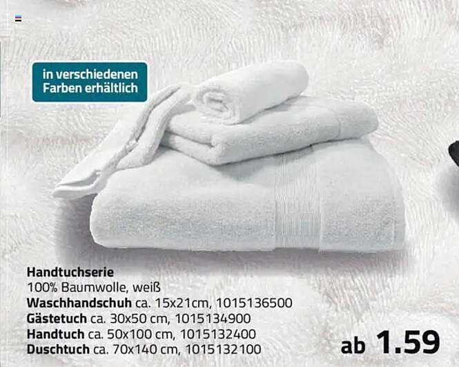 Handtuchserie 100% Baumwolle, weiß