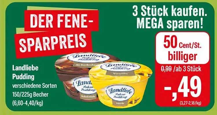 Landliebe Pudding verschiedene Sorten 150/225g Becher