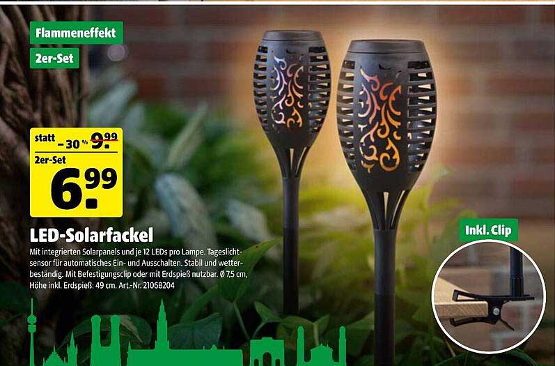 LED-Solarfackel 2er-Set