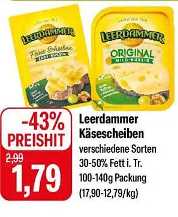 Leerdammer Käse-scheiben verschiedene Sorten 30-50% Fett i. Tr. 100-140g Packung