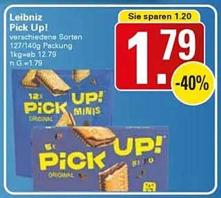 Leibniz Pick Up! - Verschiedene Sorten, 127/140g Packung