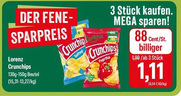 Lorenz Crunchips 130g-150g Beutel - 3 Stück kaufen, Mega sparen!