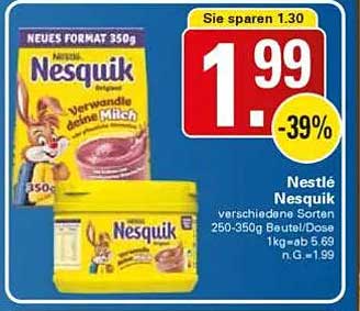 Nestlé Nesquik versch. Sorten 250-350g Beutel/Dose