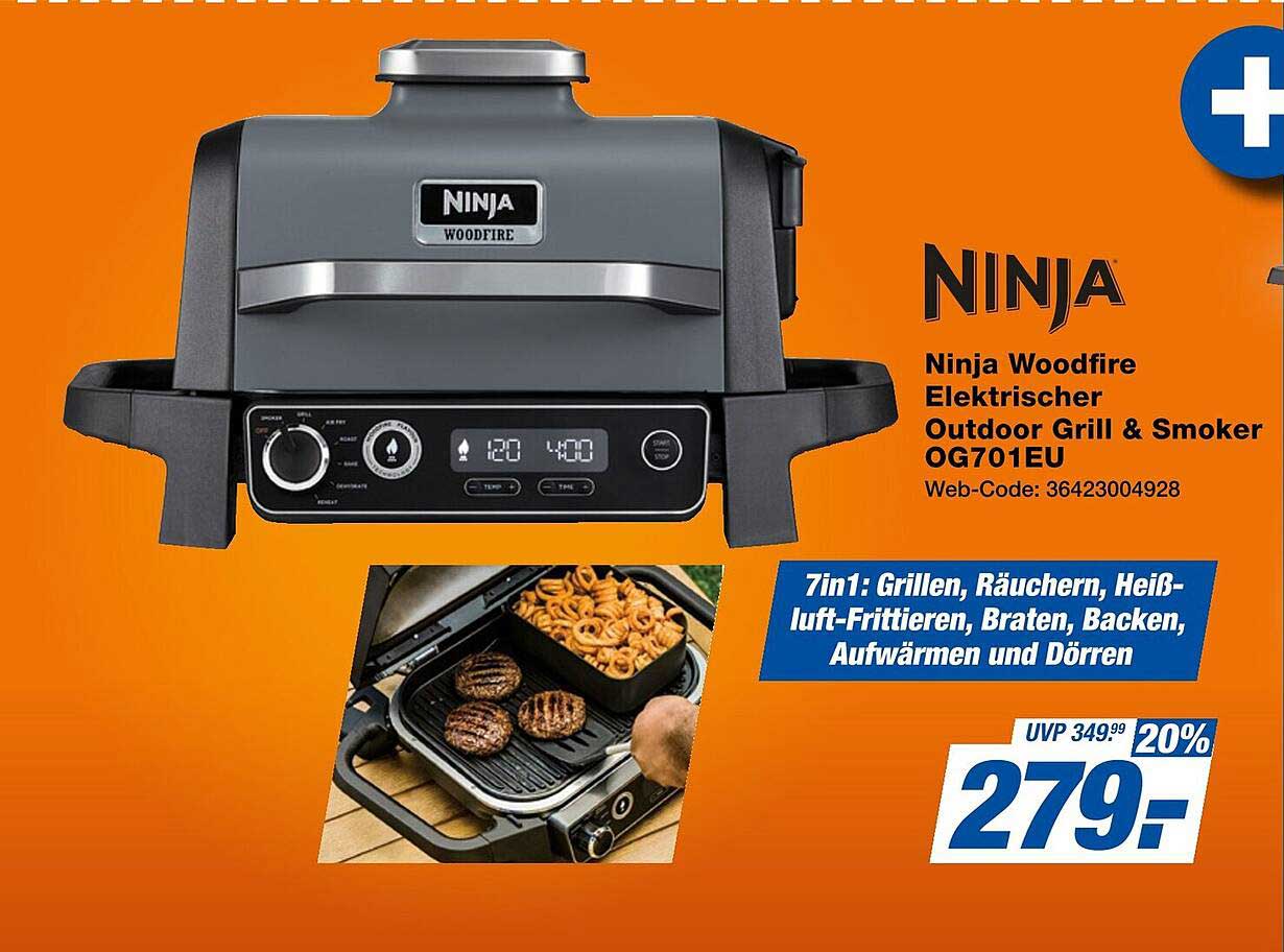 Ninja Woodfire Elektrischer Outdoor Grill & Smoker OG701EU