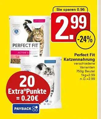 Perfect Fit Katzennahrung 750g Beutel