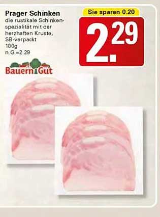 Prager Schinken - die rustikale Schinkenspezialität mit der herzhaften Kruste, SB-verpackt, 100g