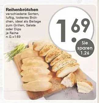 Reihenbrötchen - verschiedene Sorten, luftig und locker