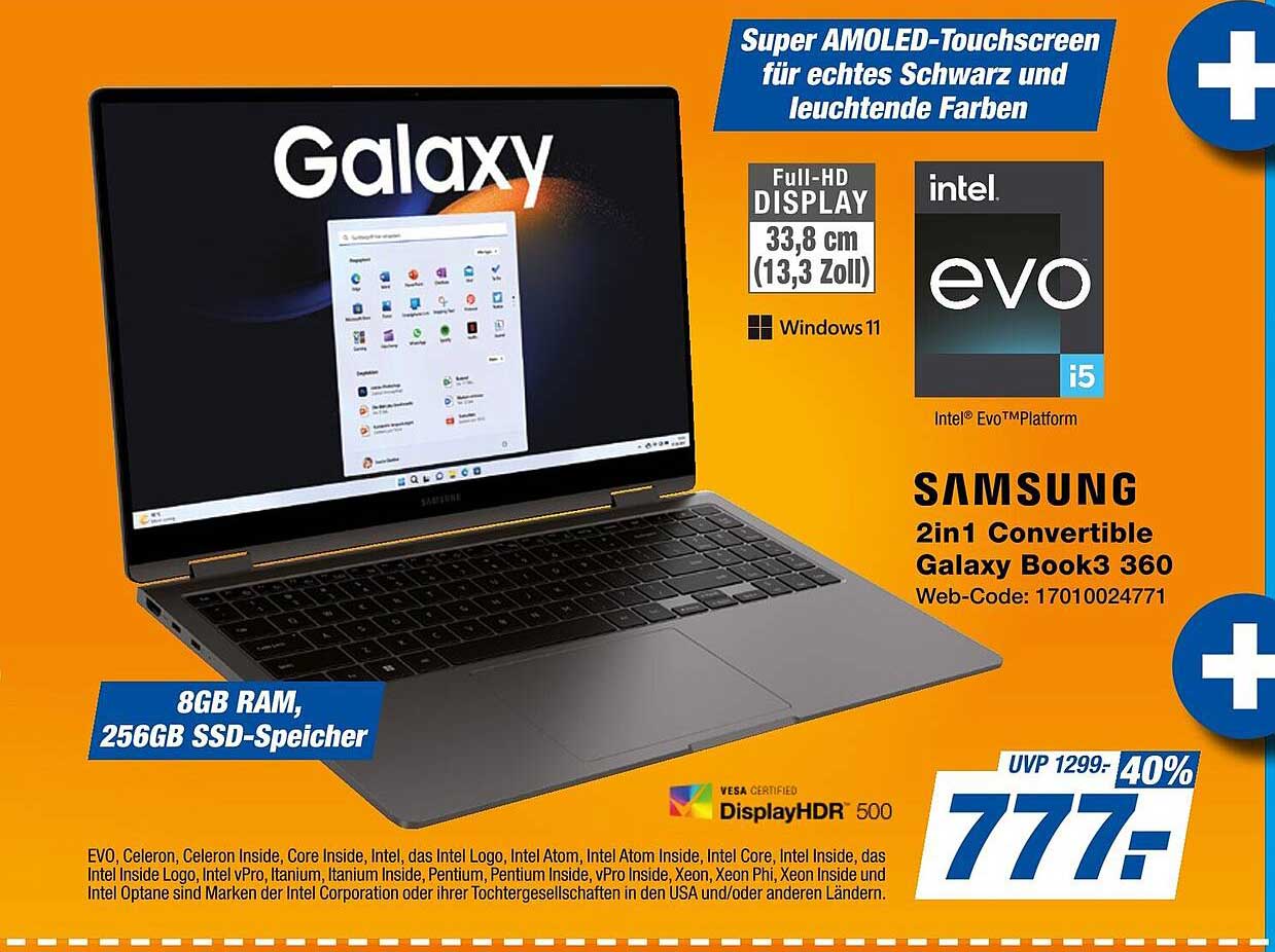 Samsung 2in1 Convertible Galaxy Book3 360