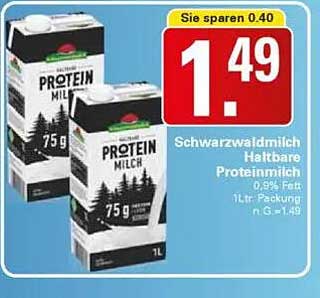 Schwarzwaldmilch Haltbare Proteinmilch 0,9% Fett 1l zu nur 1,49 €