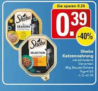 Sheba Katzennahrung verschiedene Varianten 85g Beutel/Schale