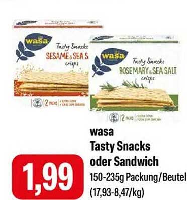 wasa Tasty Snacks oder Sandwich
