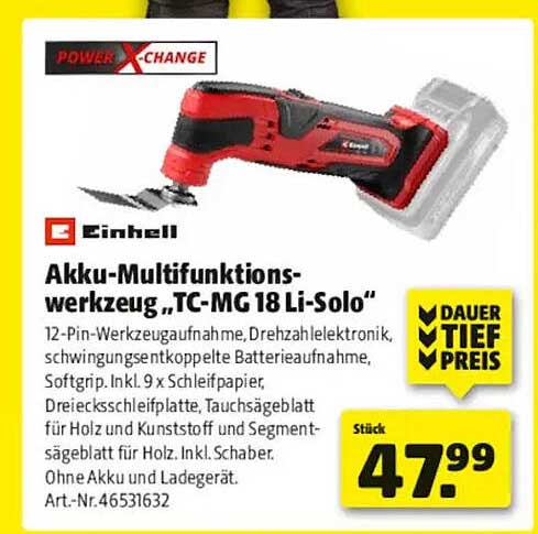 Akku-Multifunktionswerkzeug „TC-MG 18 Li-Solo“