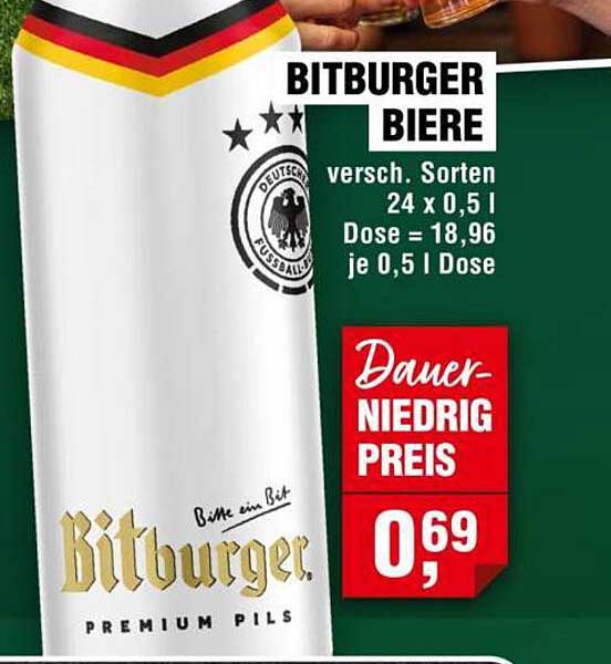 BITBURGER BIERE versch. Sorten 24 x 0,5 l Dose = 18,96 je 0,5 l Dose