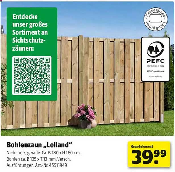 Bohlenzaun „Lolland“
