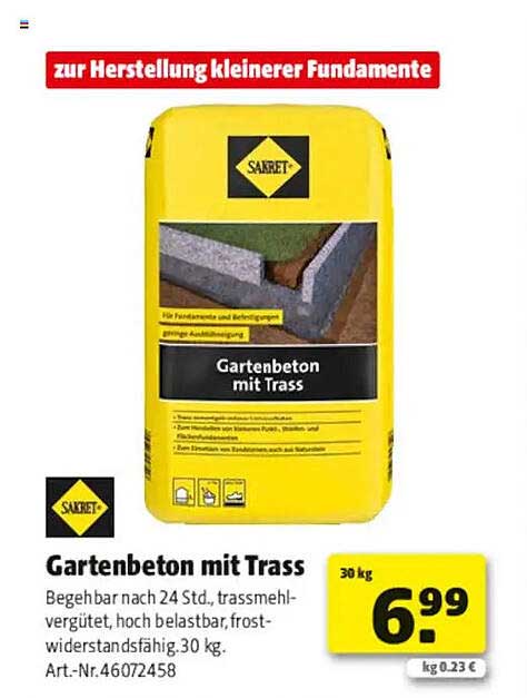 Gartenbeton mit Trass